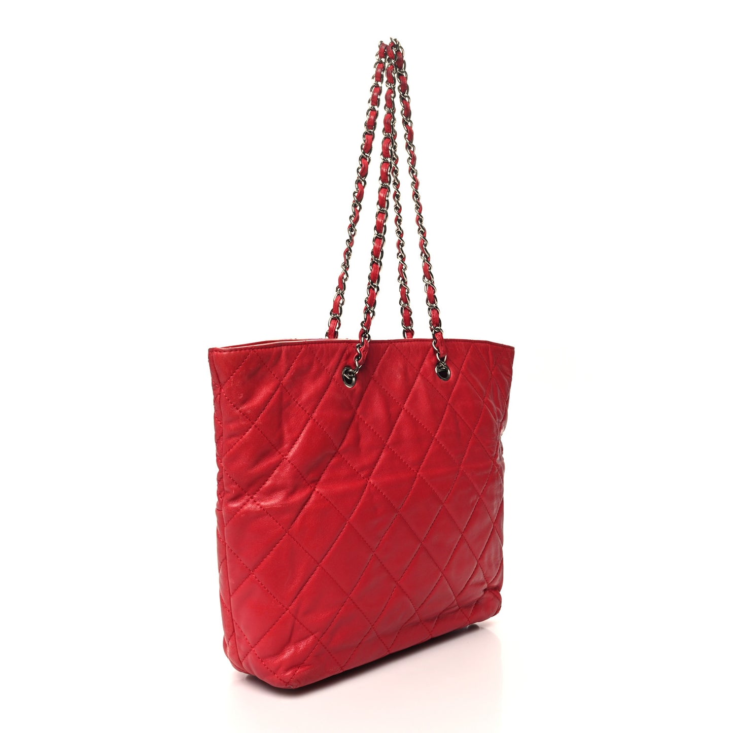 Calfskin Quilted In the Business North South Tote Red
