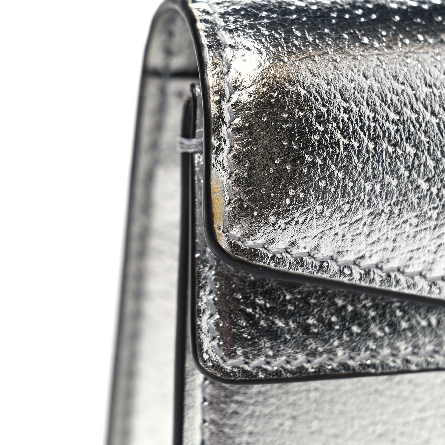 Metallic Calfskin Super Mini Dionysus Shoulder Bag Silver