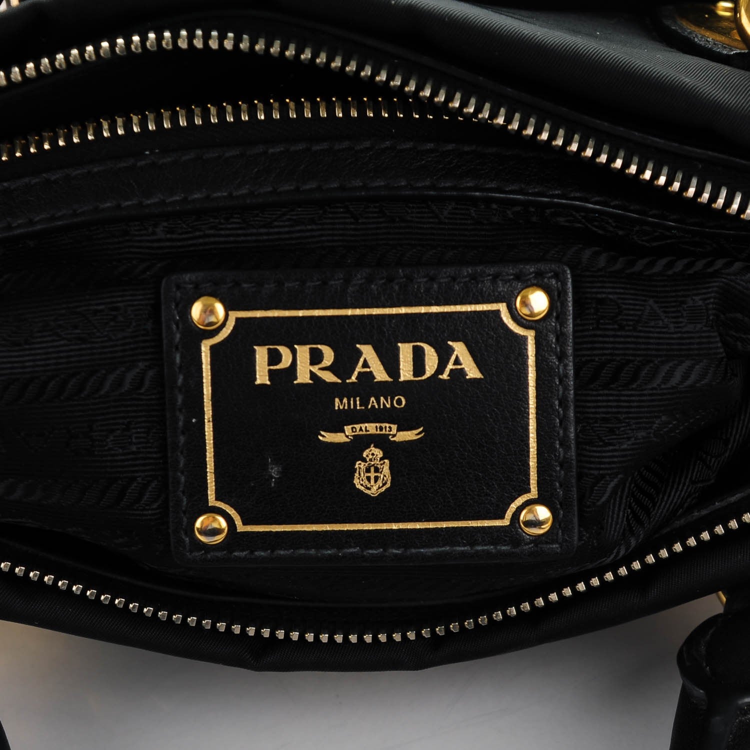 Prada Tessuto Nylon Calfskin Shopping Satchel Black 8 of 8