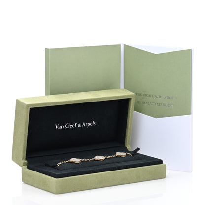 Van Cleef & Arpels 18K Yellow Gold Mother of Pearl 5 Motifs Vintage Alhambra Bracelet 4 of 4