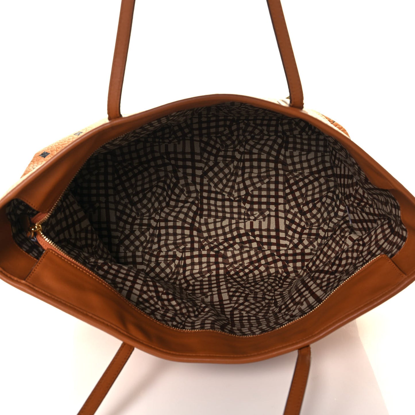 Visetos Medium Anya Top Zip Shopper Tote Cognac
