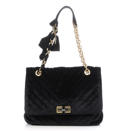 Lanvin Velvet Quilted Medium Happy Shoulder Bag Black 1 of 6