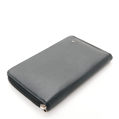 Chanel Goatskin Camellia Embossed Zip Around Organizer Wallet Black 4 of 10