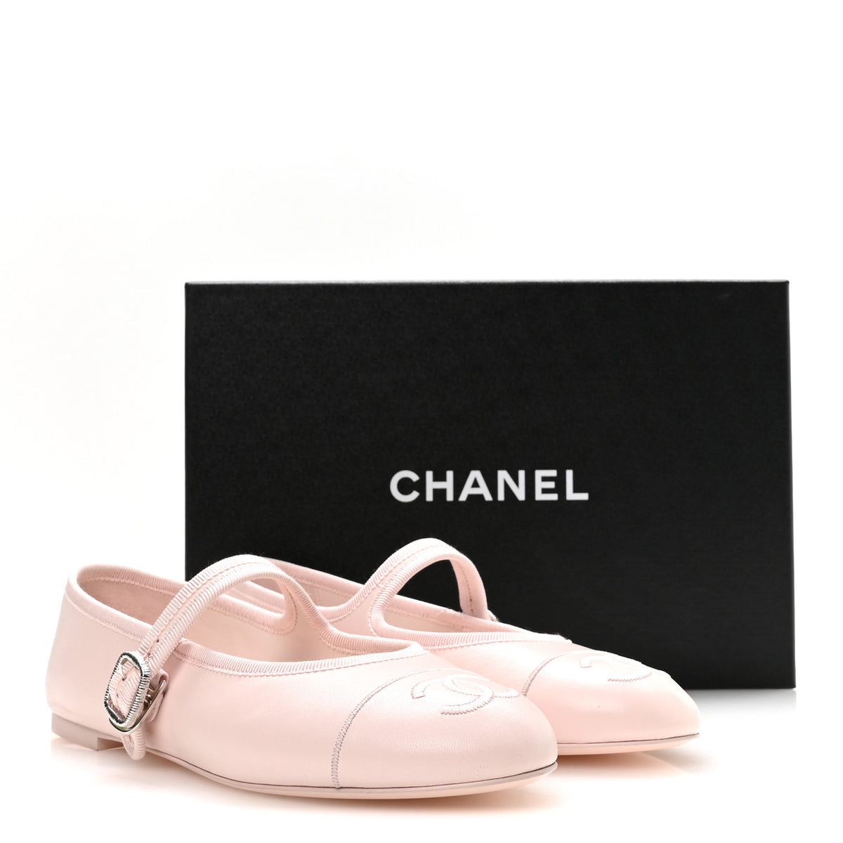 Lambskin Mary Jane Flats 39.5 Light Pink