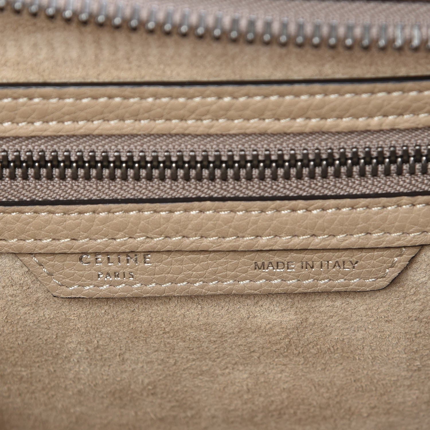 Celine Drummed Calfskin Micro Luggage Dune 6 of 7