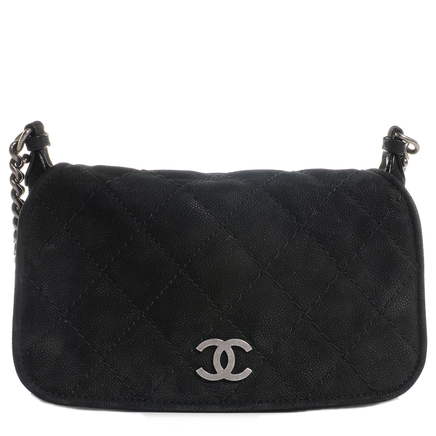 Iridescent Caviar Large Flap Black