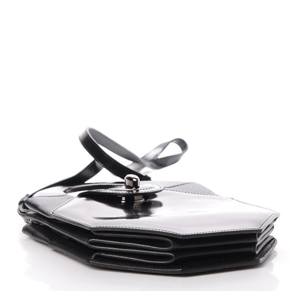 Dolce & Gabbana DELVAUX Patent Calfskin Twist Lock Shoulder Bag Black 4 of 18