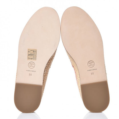 Chanel Lambskin Grosgrain CC Espadrilles 35 Pink Black 5 of 10