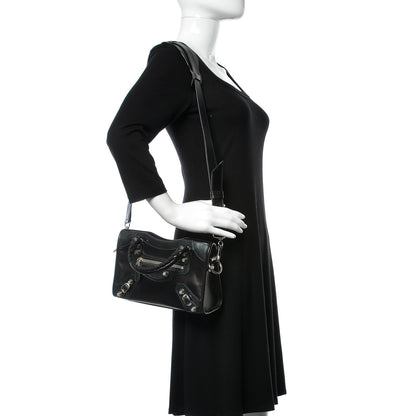 Balenciaga Smooth Calfskin Metallic Patent Giant 12 Silver Hardware Mini City Black Gris 2 of 15