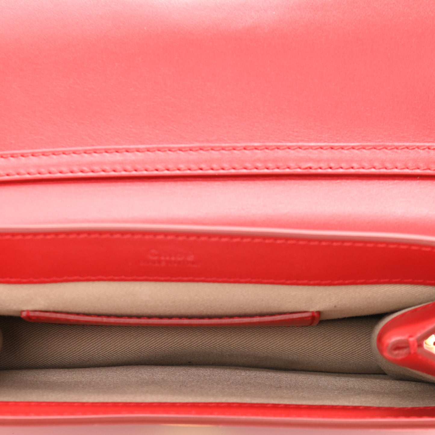 Calfskin Suede C Clutch With Chain Plaid Red