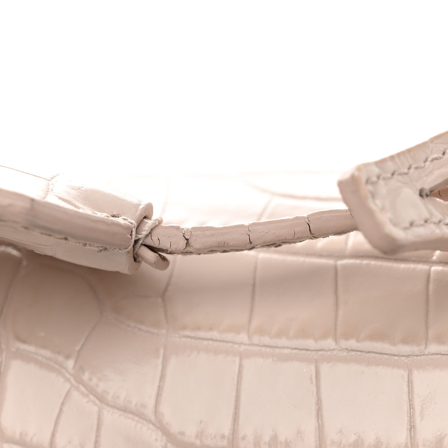 Saint Laurent Calfskin Crocodile Embossed Medium Monogram Sunset Dark Beige 18 of 30