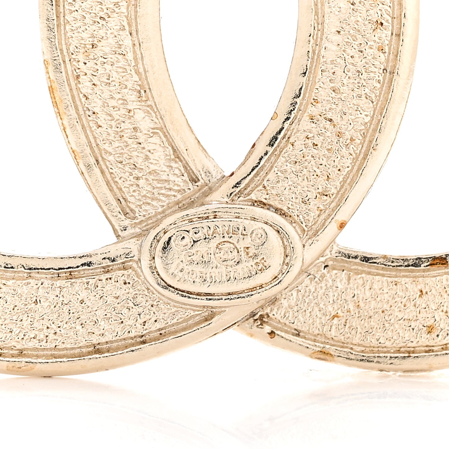 Crystal Chain CC Brooch Light Gold