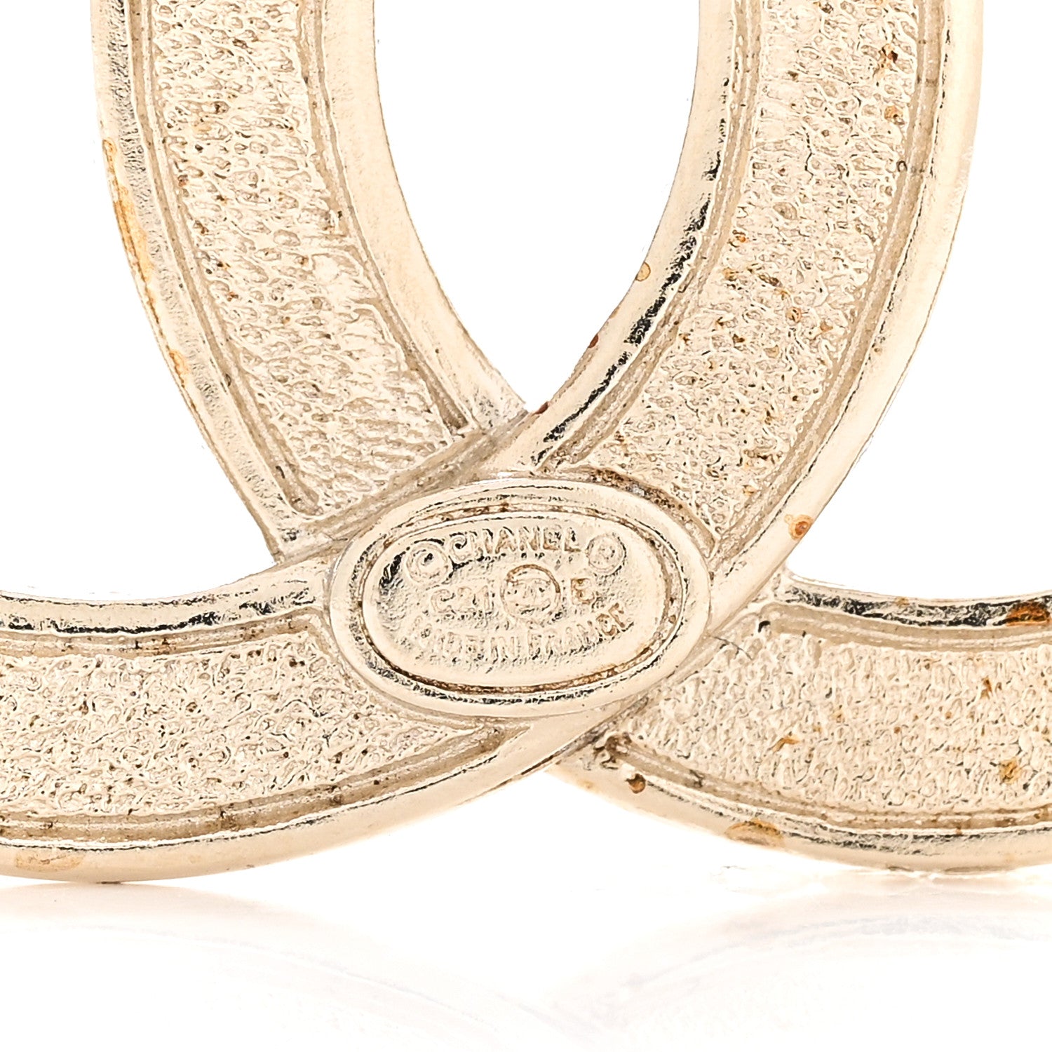 Chanel Crystal Chain CC Brooch Light Gold 4 of 7