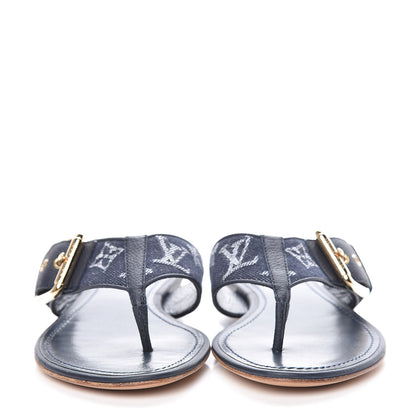 Louis Vuitton Denim Monogram Formentera Thong Sandals 37 Grand Blue 2 of 8