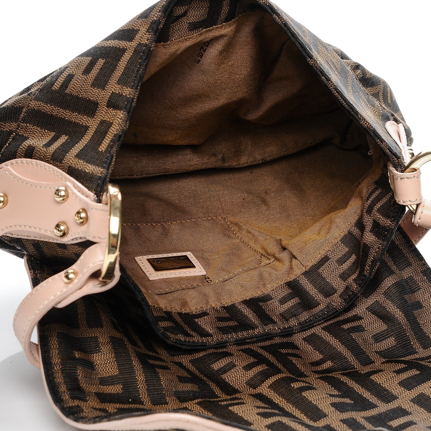 Fendi Zucca Cuoio Lucido Small Chef Shoulder Bag Tobacco Bois de Rose 5 of 8