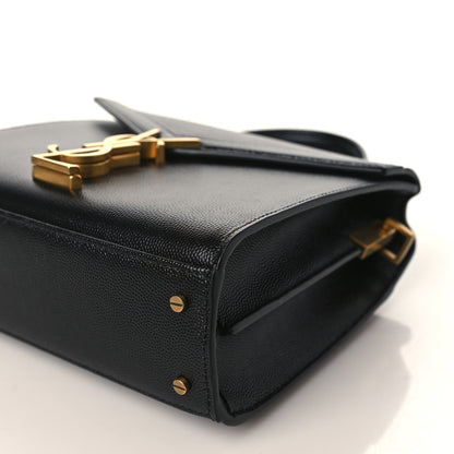 Saint Laurent Grain de Poudre Mini Classic Monogram Cassandra Top Handle Black 8 of 8