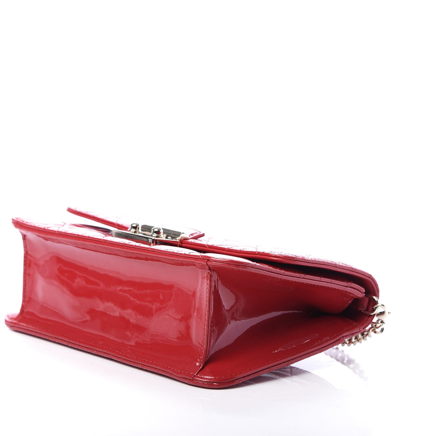 Patent Cannage Miss Dior Promenade Pouch Red