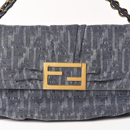 Fendi Denim Zucca Mia Shoulder Flap Blue 11 of 11