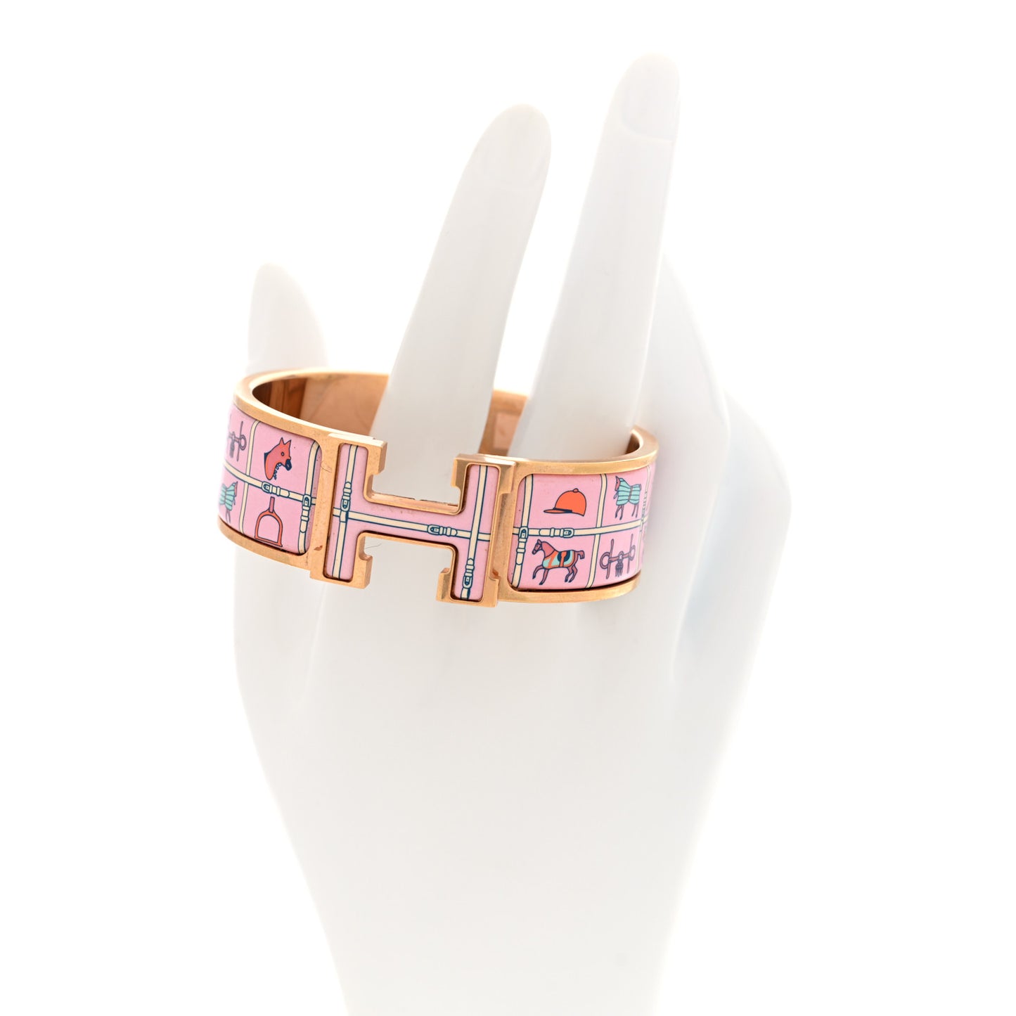Enamel Printed Wide Couvertures et Tenues de Jour Clic Clac H Bracelet PM Color Patch