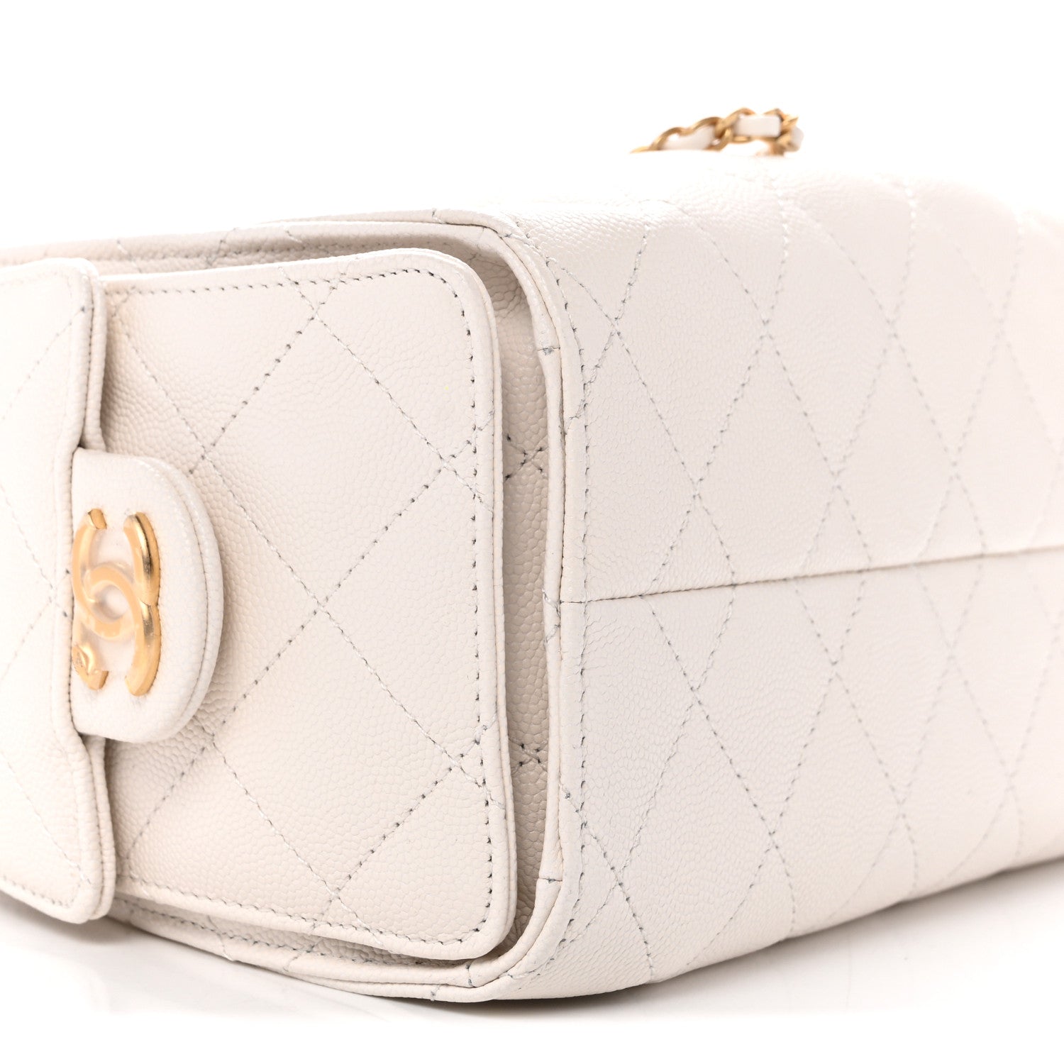 Chanel Caviar Quilted Mini Chanel 25 Handbag White 9 of 10