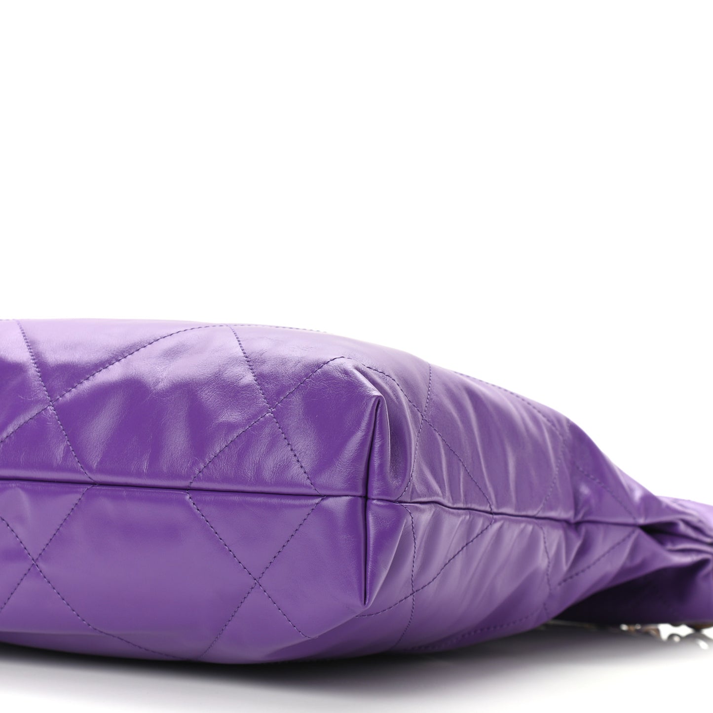 Shiny Calfskin Quilted Small Chanel 22 Purple