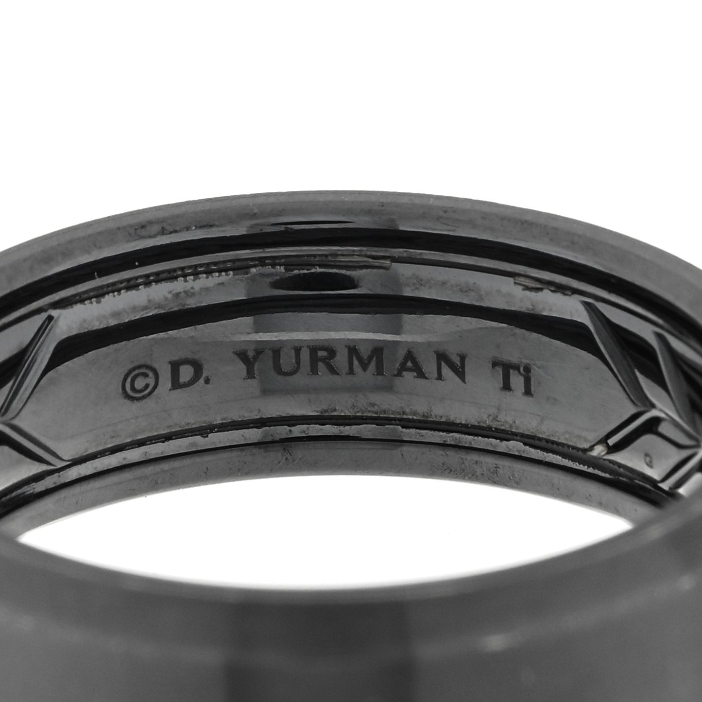 Black Titanium 8.5mm Beveled Band Ring 69 12.5