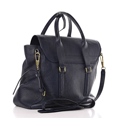 3.1 Phillip Lim 3.1 Textured Calfskin Large Pashli Satchel Ink 3 of 10