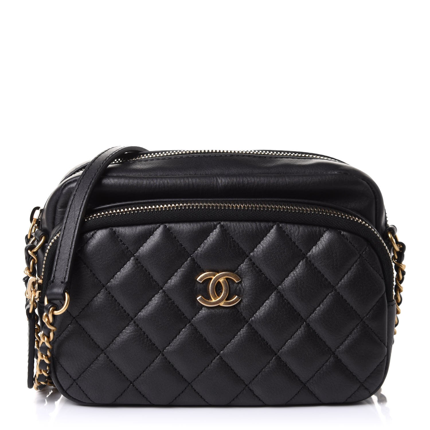 Chanel Calfskin Quilted Day Trips Camera Case Black 1 of 11