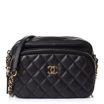 Chanel Calfskin Quilted Day Trips Camera Case Black 1 of 11