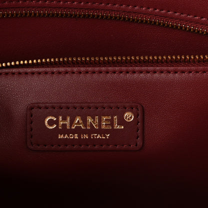 Chanel Calfskin Crocodile Embossed Archetype Small Shopping Tote Burgundy 6 of 10