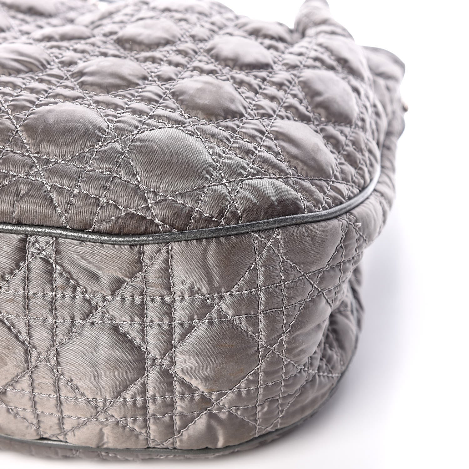 Christian Dior Nylon Cannage Tote Gray 9 of 18