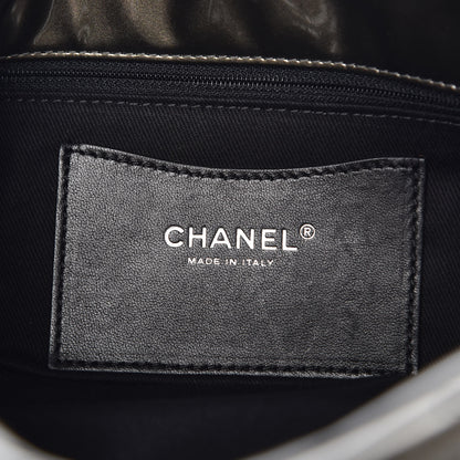 Chanel Metallic Patent Quilted Medium Just Mademoiselle Bowling Bag Silver Degrade 6 of 8