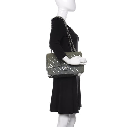 Chanel Patent Quilted Jumbo Single Flap Grey 2 of 12