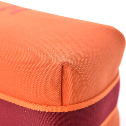 Hermes Canvas Small Bride-A-Brac Pouch Orange Burgundy 9 of 10