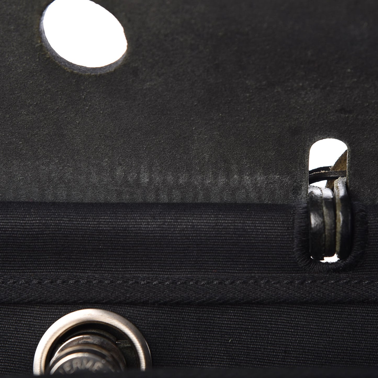 Toile Vache Calfskin Herbag 30 PM Black Natural