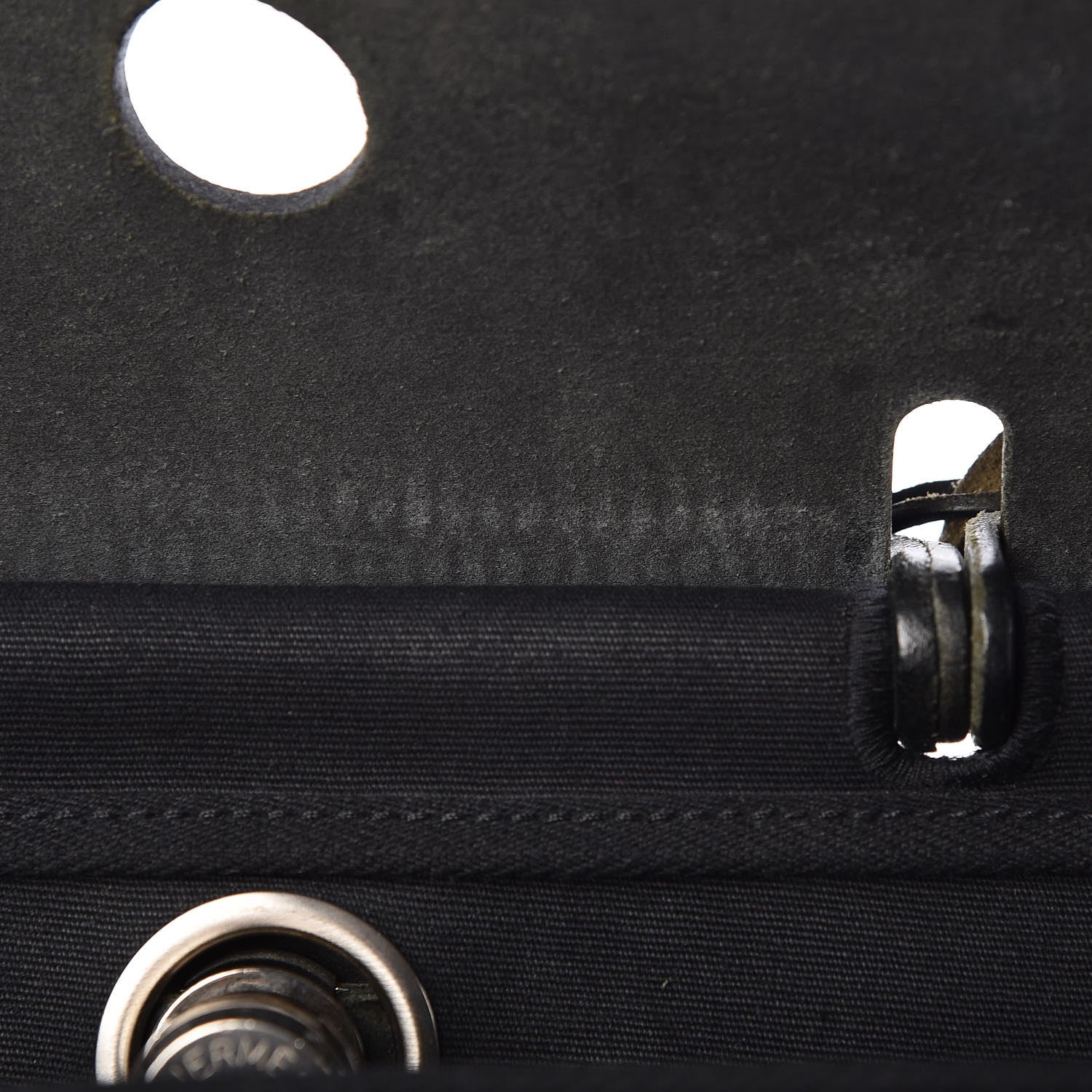 Hermes Toile Vache Calfskin Herbag 30 PM Black Natural 10 of 29