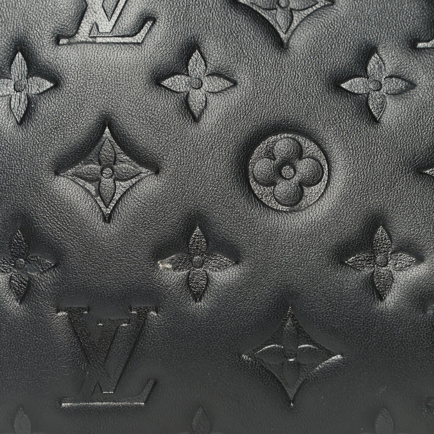 Lambskin Embossed Monogram Coussin PM Black