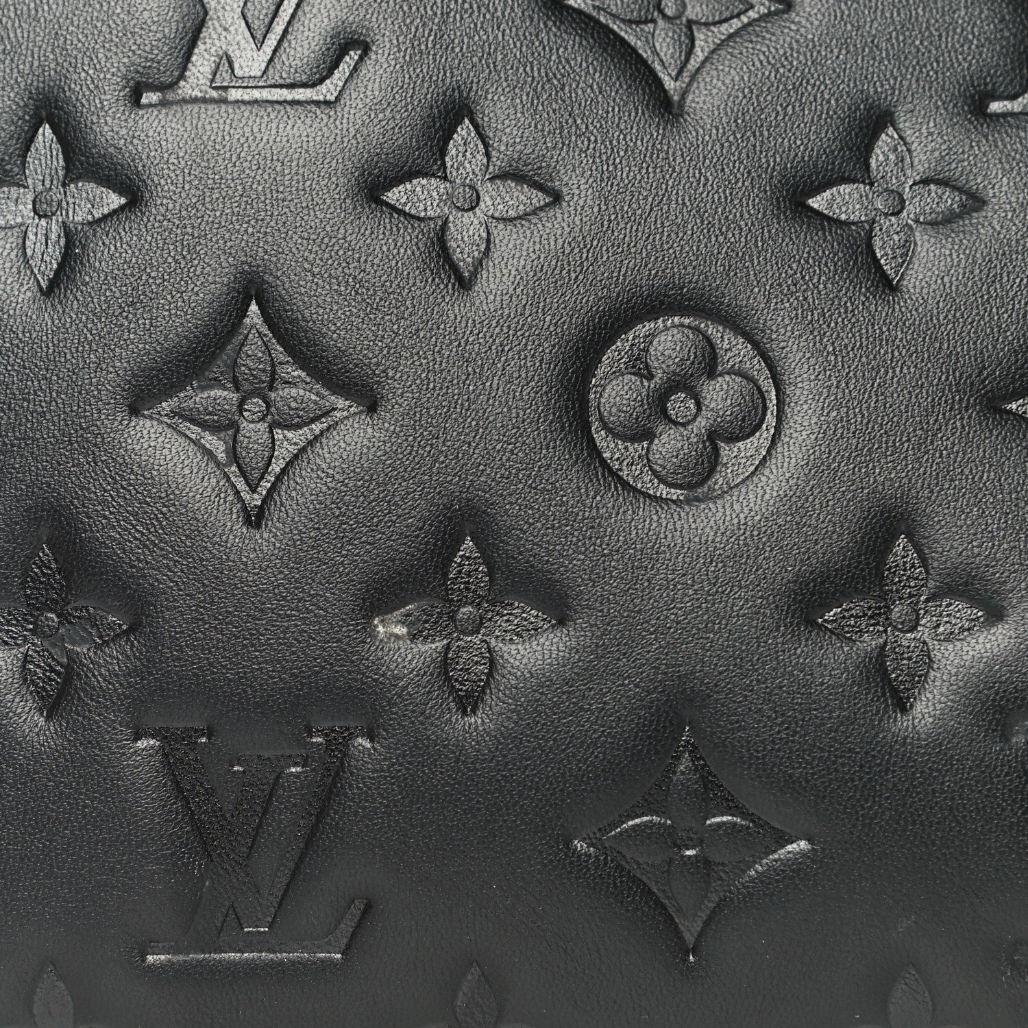 Louis Vuitton Lambskin Embossed Monogram Coussin PM Black 10 of 15