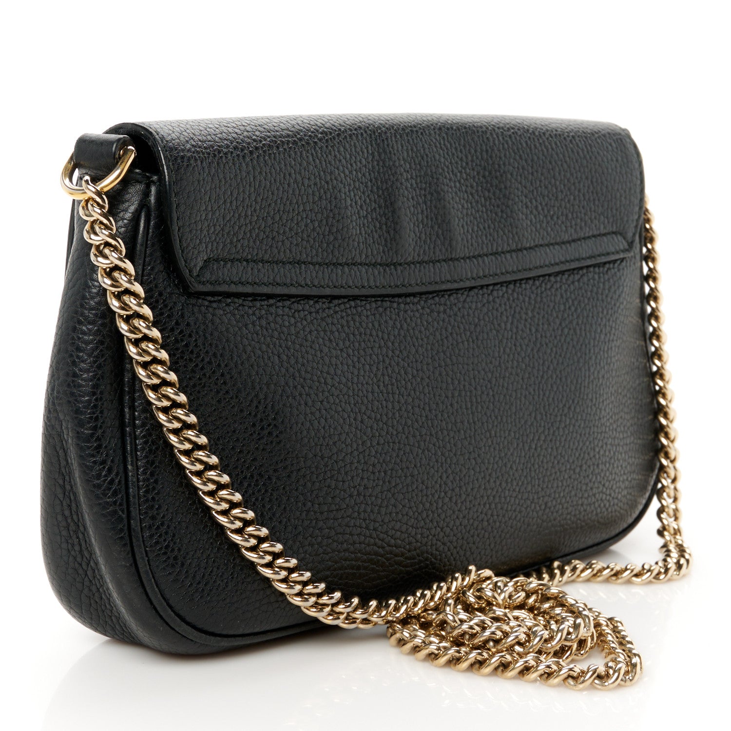 Gucci Pebbled Calfskin Medium Soho Flap Crossbody Black 3 of 11