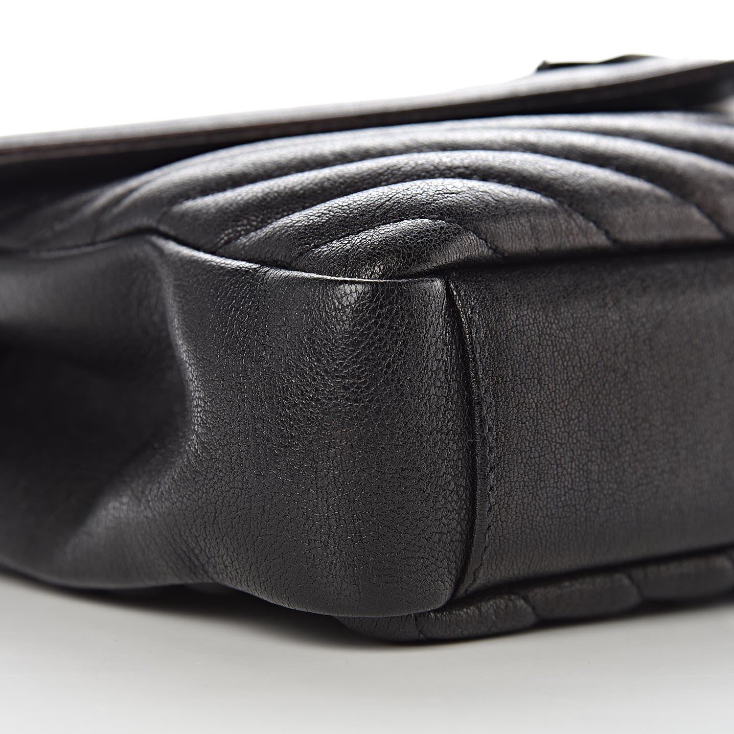 Saint Laurent Sheepskin Matelasse Chevron Monogram Medium College Bag Black 7 of 8