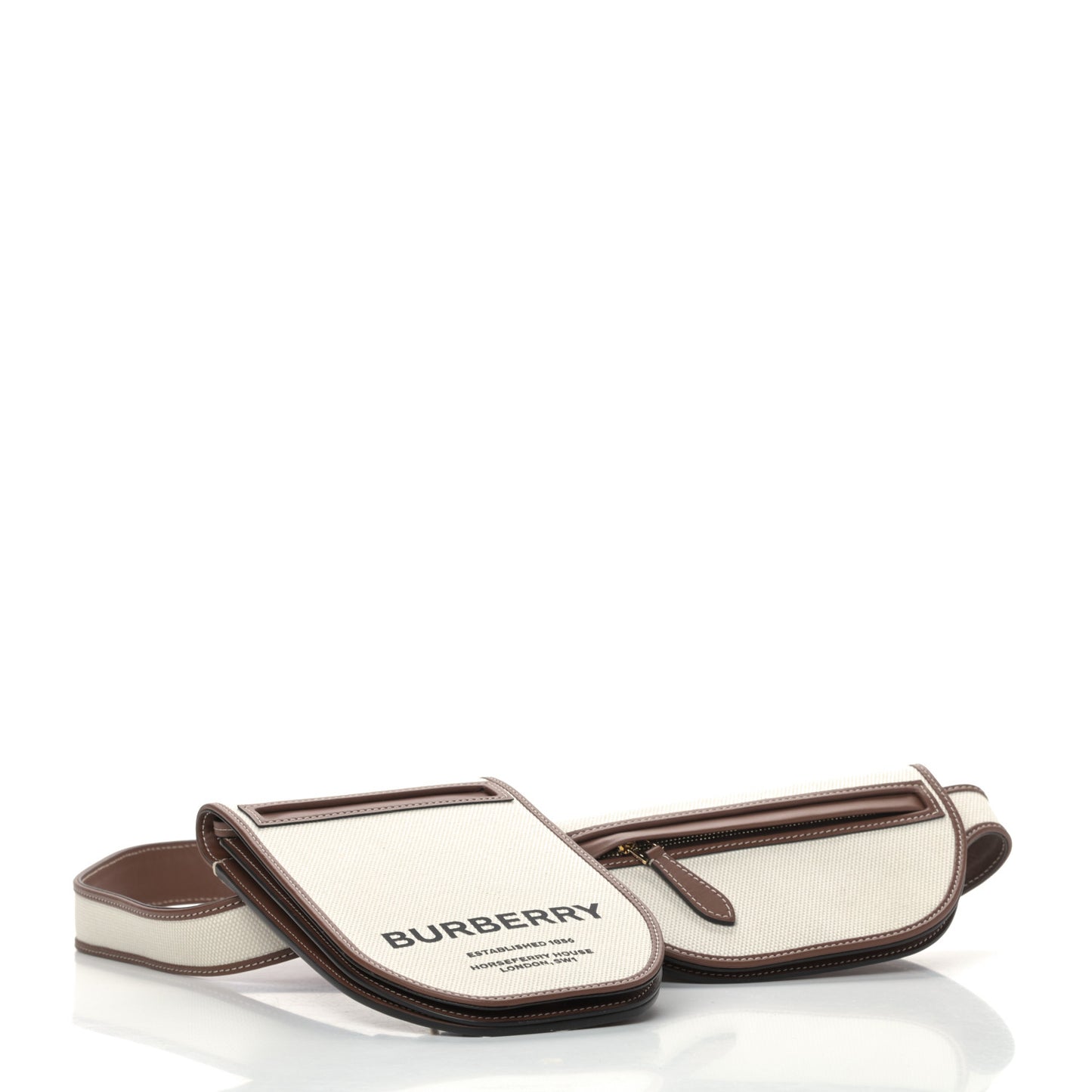 Canvas Smooth Calfskin Olympia Belt Bag Natural
