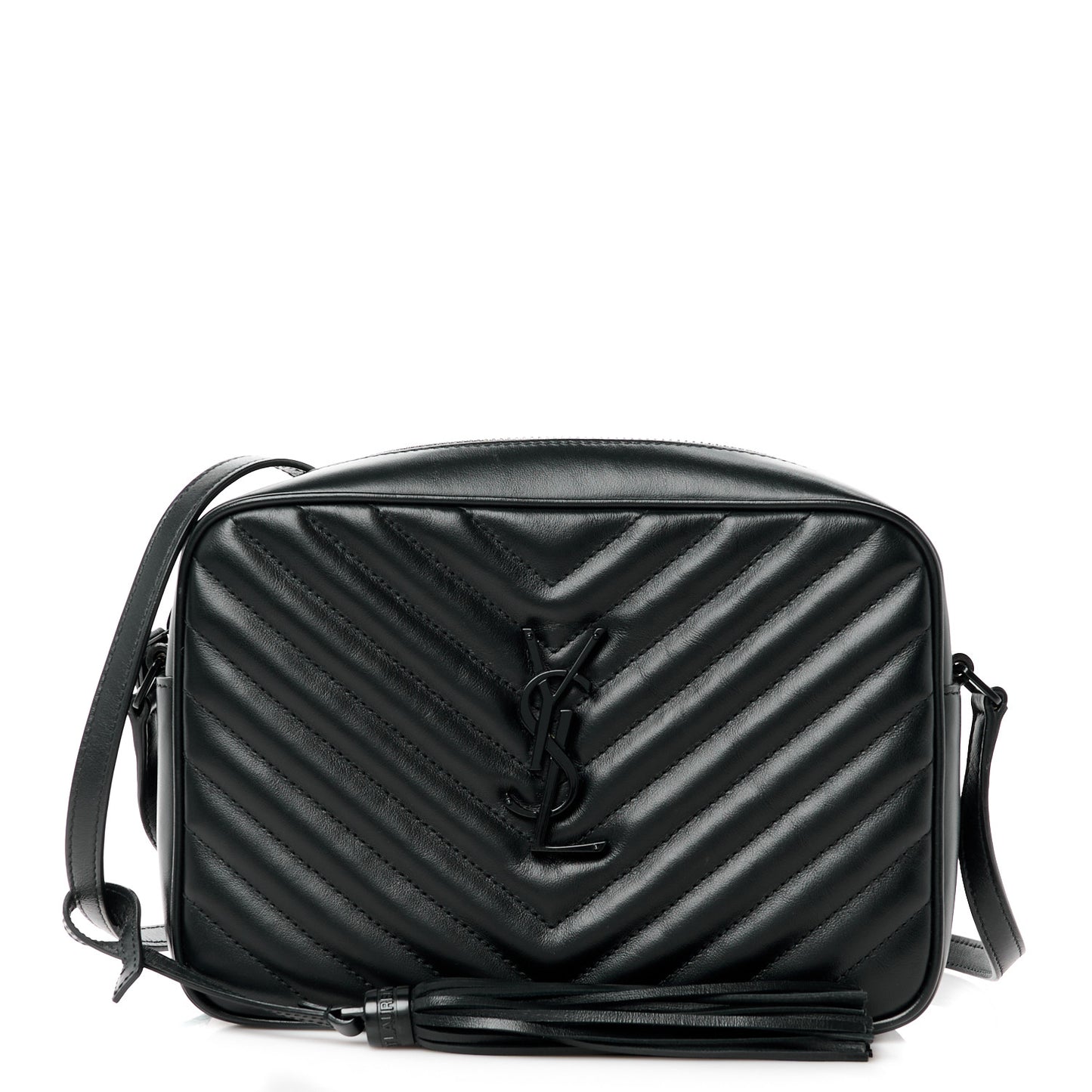 Calfskin Matelasse Monogram Monochrome Lou Camera Bag Black