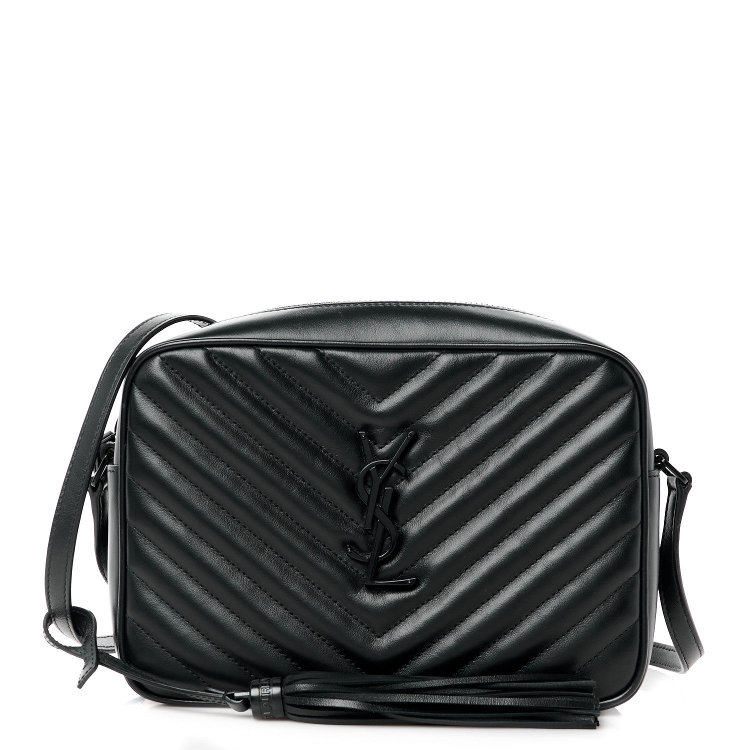 Saint Laurent Calfskin Matelasse Monogram Monochrome Lou Camera Bag Black 1 of 11