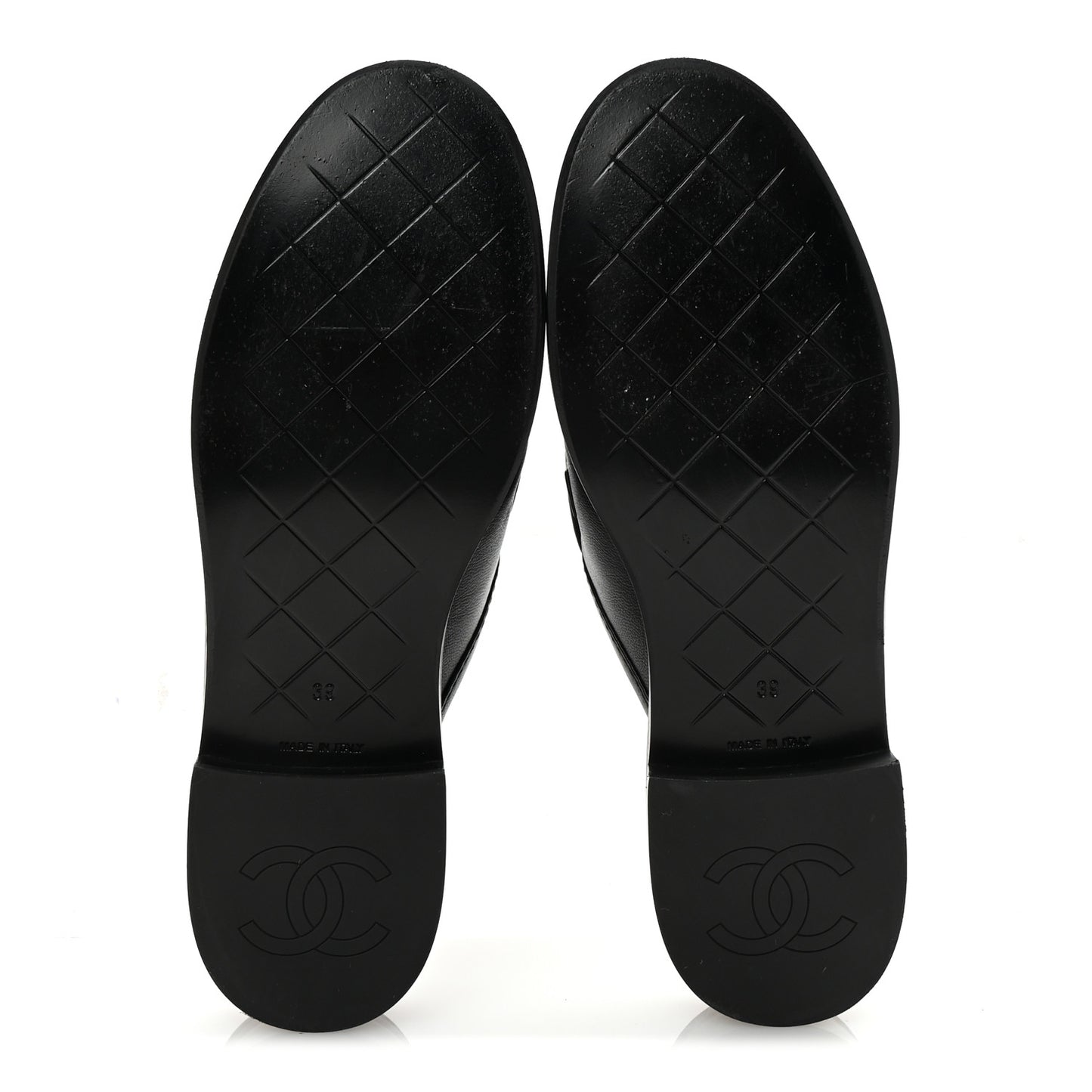 Lambskin Quilted CC Turnlock Mules 39 Black