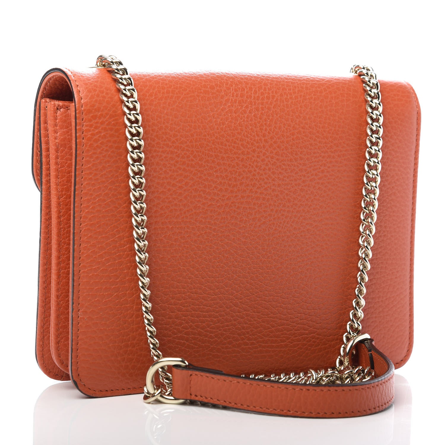 Gucci Dollar Calfskin Small Interlocking G Shoulder Bag Sun Orange 3 of 10