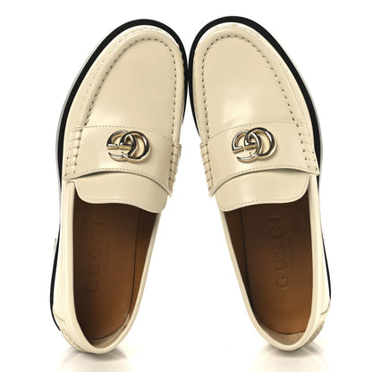 Gucci Calfskin Womens Horsebit Moccasin Loafers 37.5 New Ivoire 2 of 10