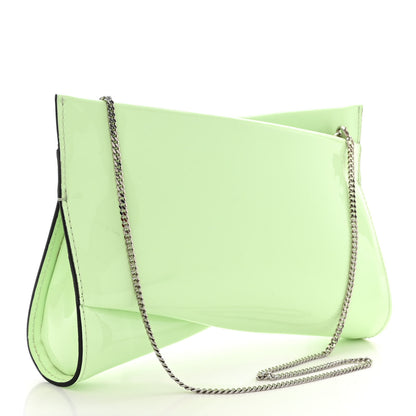 Christian Louboutin Patent Small Loubi Twist Zip Chain Clutch Bag Studio Green 3 of 9