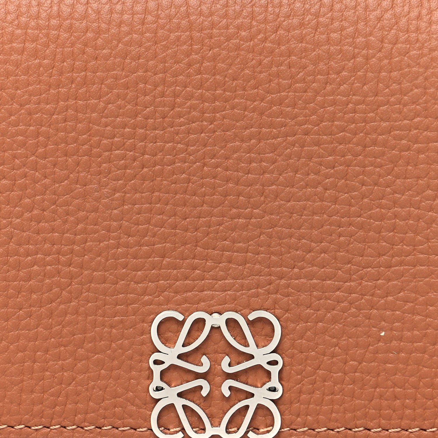 Loewe Grained Calfskin Anagram Trifold Wallet Tan 8 of 11