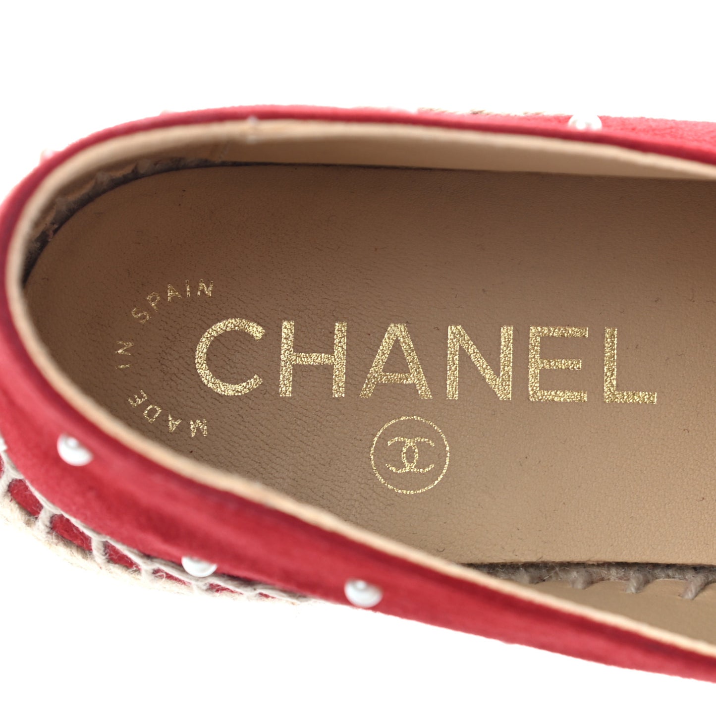Suede Pearl CC Espadrilles 37 Red