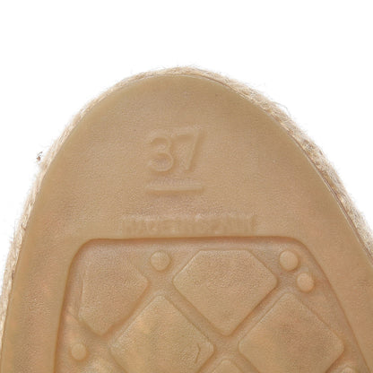 Chanel Metallic Calfskin Grosgrain CC Espadrilles 37 Ivory Black 8 of 11